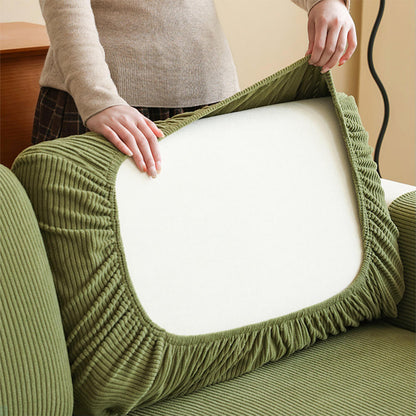 Mallow - Stretch Corduroy Sofa Cover, Modular Pieces
