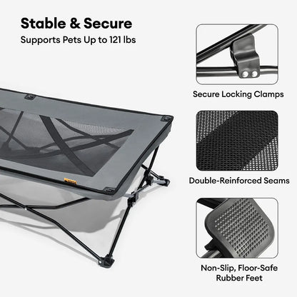 Wold - Foldable Elevated Dog Cot, Portable Outdoor Bed