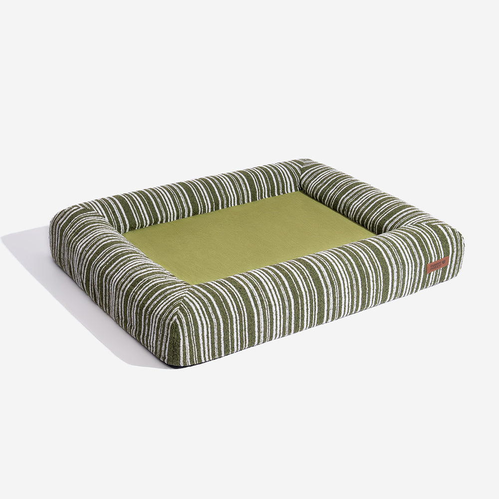 Crag - Textured Stripe Orthopedic Bolster Dog Bed, Memory Foam