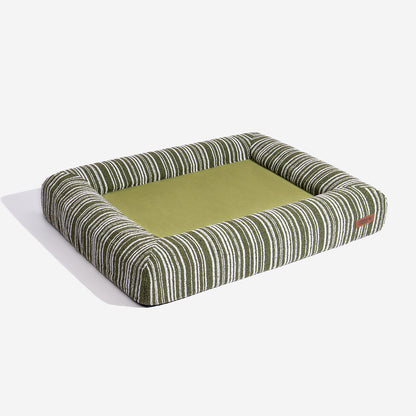 Crag - Textured Stripe Orthopedic Bolster Dog Bed, Memory Foam
