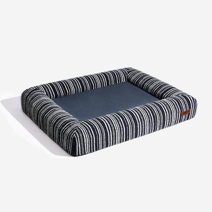Crag - Textured Stripe Orthopedic Bolster Dog Bed, Memory Foam