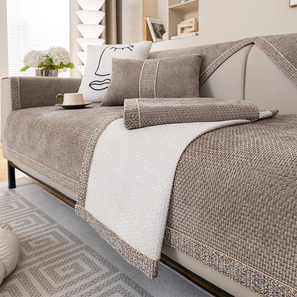 Linnet - Tweed Chenille Couch Cover, Non-Slip