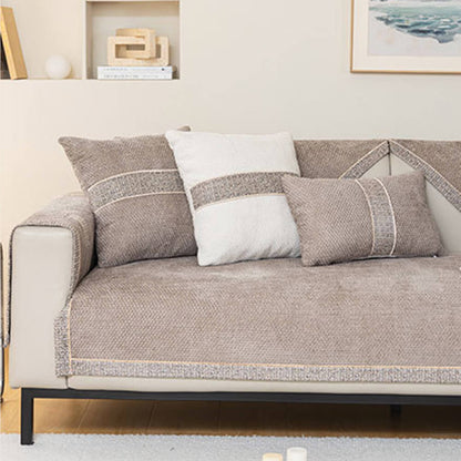 Linnet - Tweed Chenille Couch Cover, Non-Slip