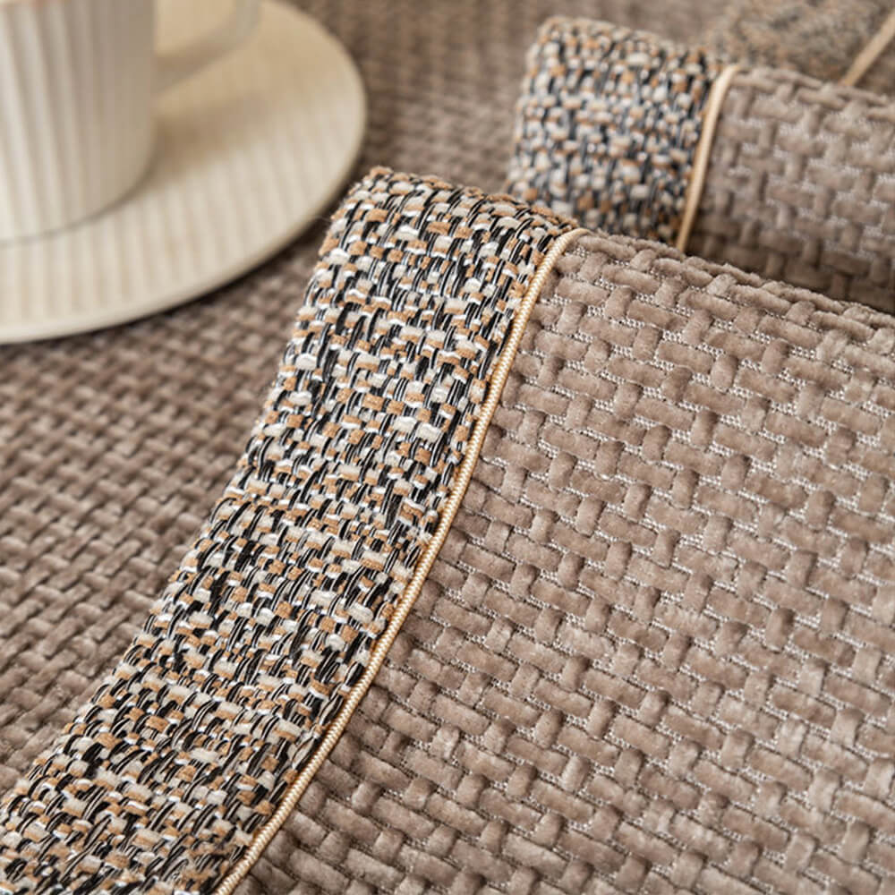 Linnet - Tweed Chenille Couch Cover, Non-Slip