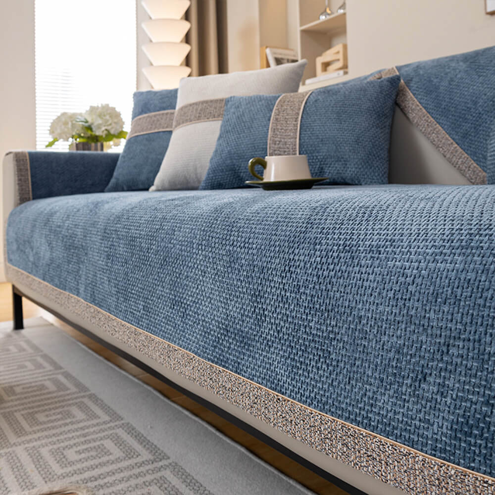 Linnet - Tweed Chenille Couch Cover, Non-Slip