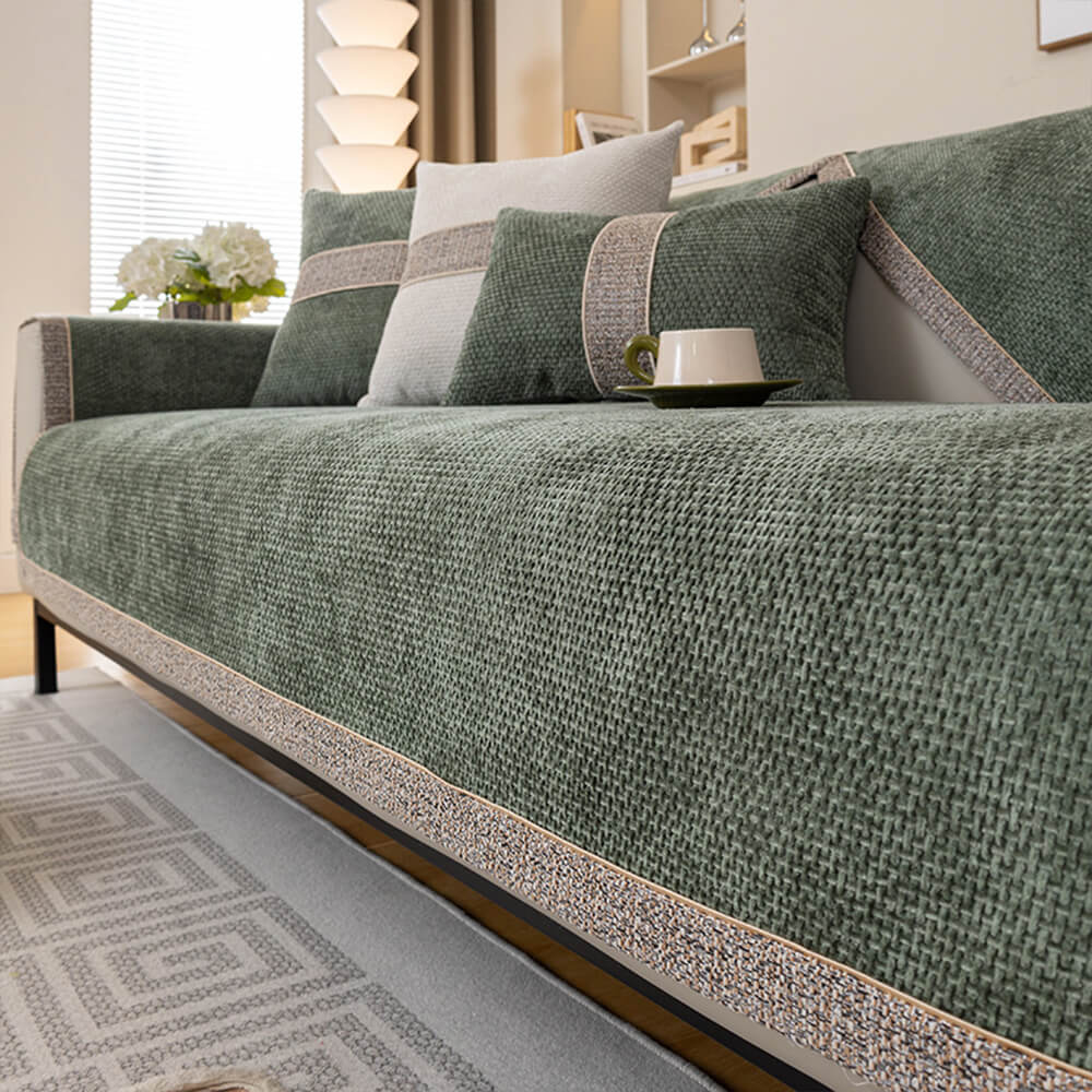 Linnet - Tweed Chenille Couch Cover, Non-Slip
