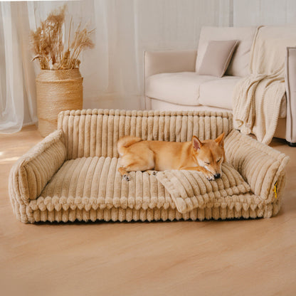 Atlas - Plush Orthopedic Dog Sofa Bed with Bolster and Headrest