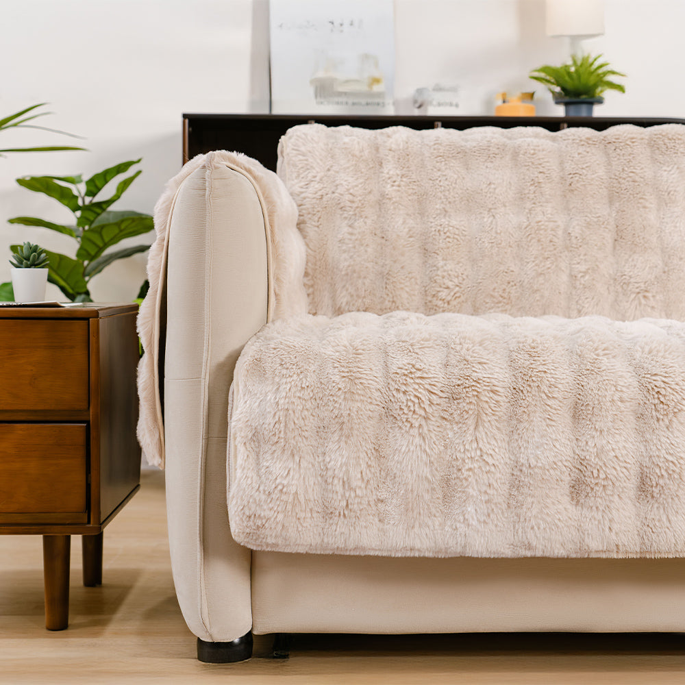 Heath - Waterproof Fluffy Plush Couch Cover for Dogs