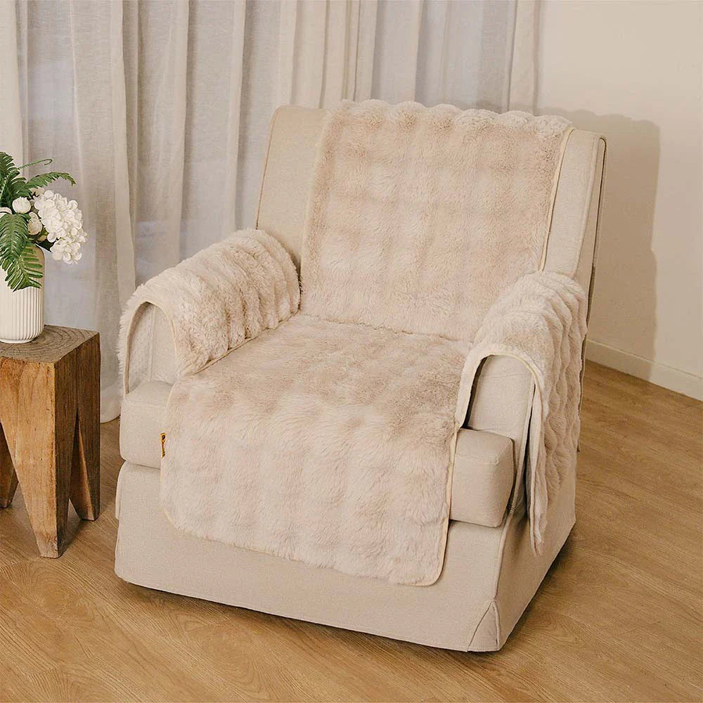 Heath - Waterproof Fluffy Plush Couch Cover for Dogs