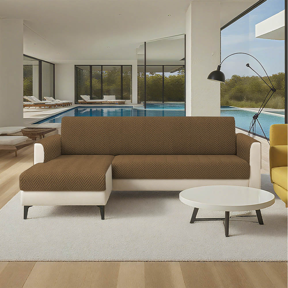 Tyne - Waterproof Chenille Couch Cover, Non-Slip Foam Anchors
