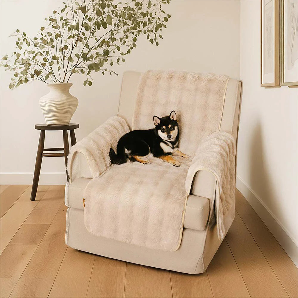 Heath - Waterproof Fluffy Plush Couch Cover for Dogs