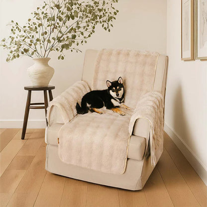 Heath - Waterproof Fluffy Plush Couch Cover for Dogs