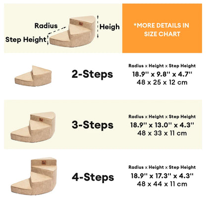 Reed - Corduroy Joint-Friendly Spiral Pet Stairs
