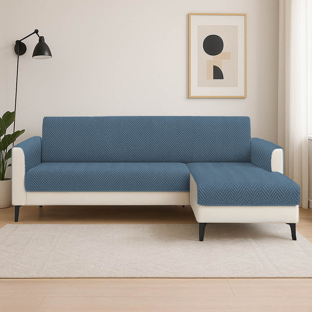 Tyne - Waterproof Chenille Couch Cover, Non-Slip Foam Anchors