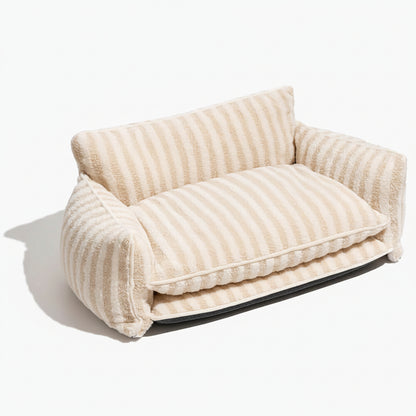 Flax - Faux Lambswool Stripe Sofa Bed for Dogs and Cats