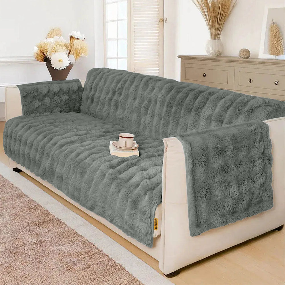 Heath - Waterproof Fluffy Plush Couch Cover for Dogs