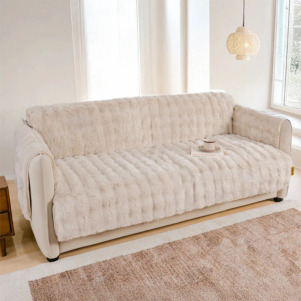 Heath - Waterproof Fluffy Plush Couch Cover for Dogs