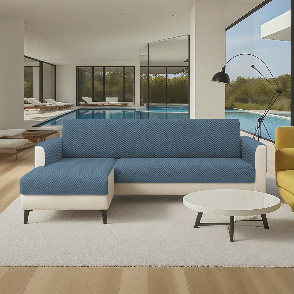 Tyne - Waterproof Chenille Couch Cover, Non-Slip Foam Anchors