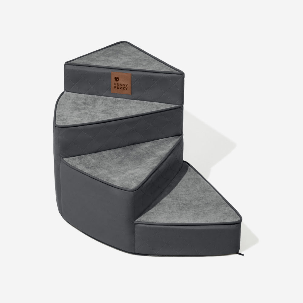 Tamar - Luxe Faux Leather Spiral Pet Stairs, Washable