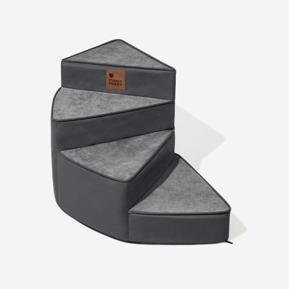 Tamar - Luxe Faux Leather Spiral Pet Stairs, Washable