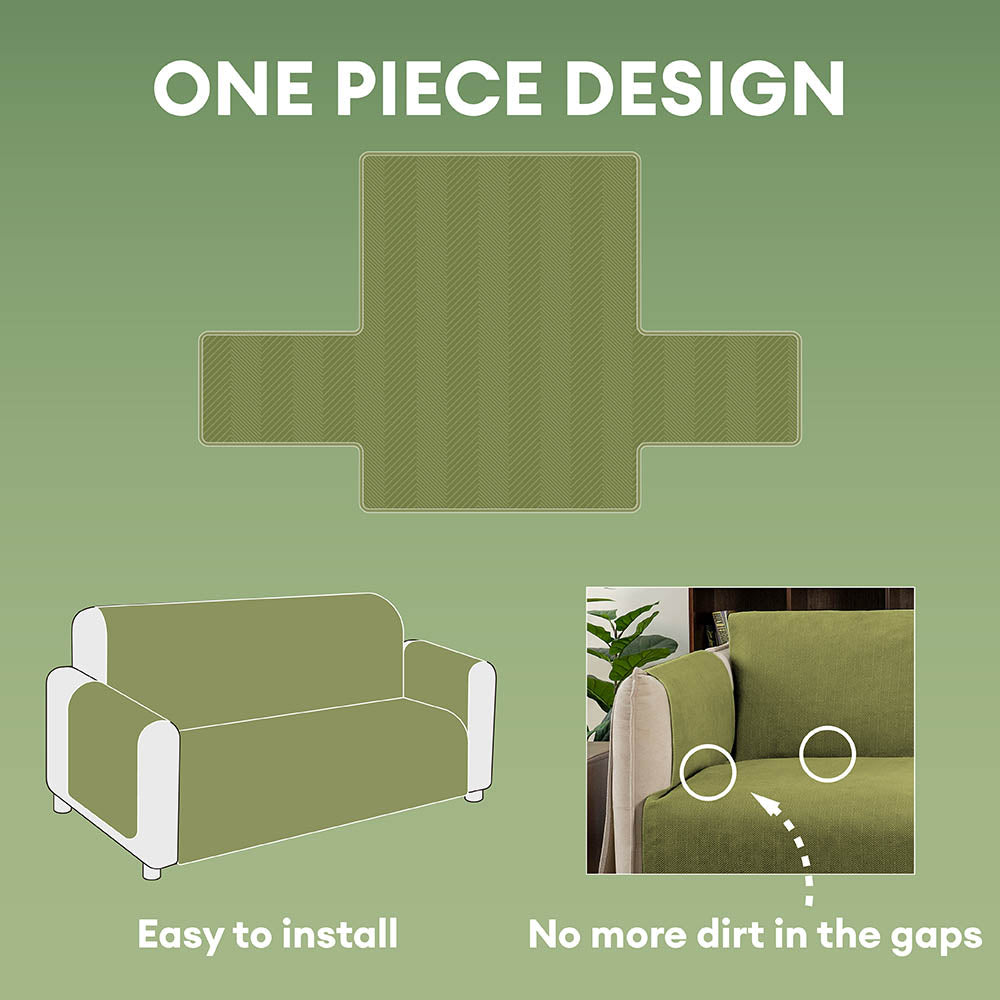 Tyne - Waterproof Chenille Couch Cover, Non-Slip Foam Anchors