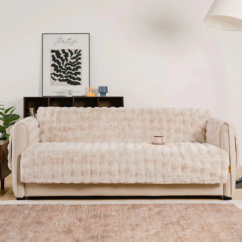 Heath - Waterproof Fluffy Plush Couch Cover for Dogs