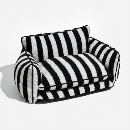 Flax - Faux Lambswool Stripe Sofa Bed for Dogs and Cats