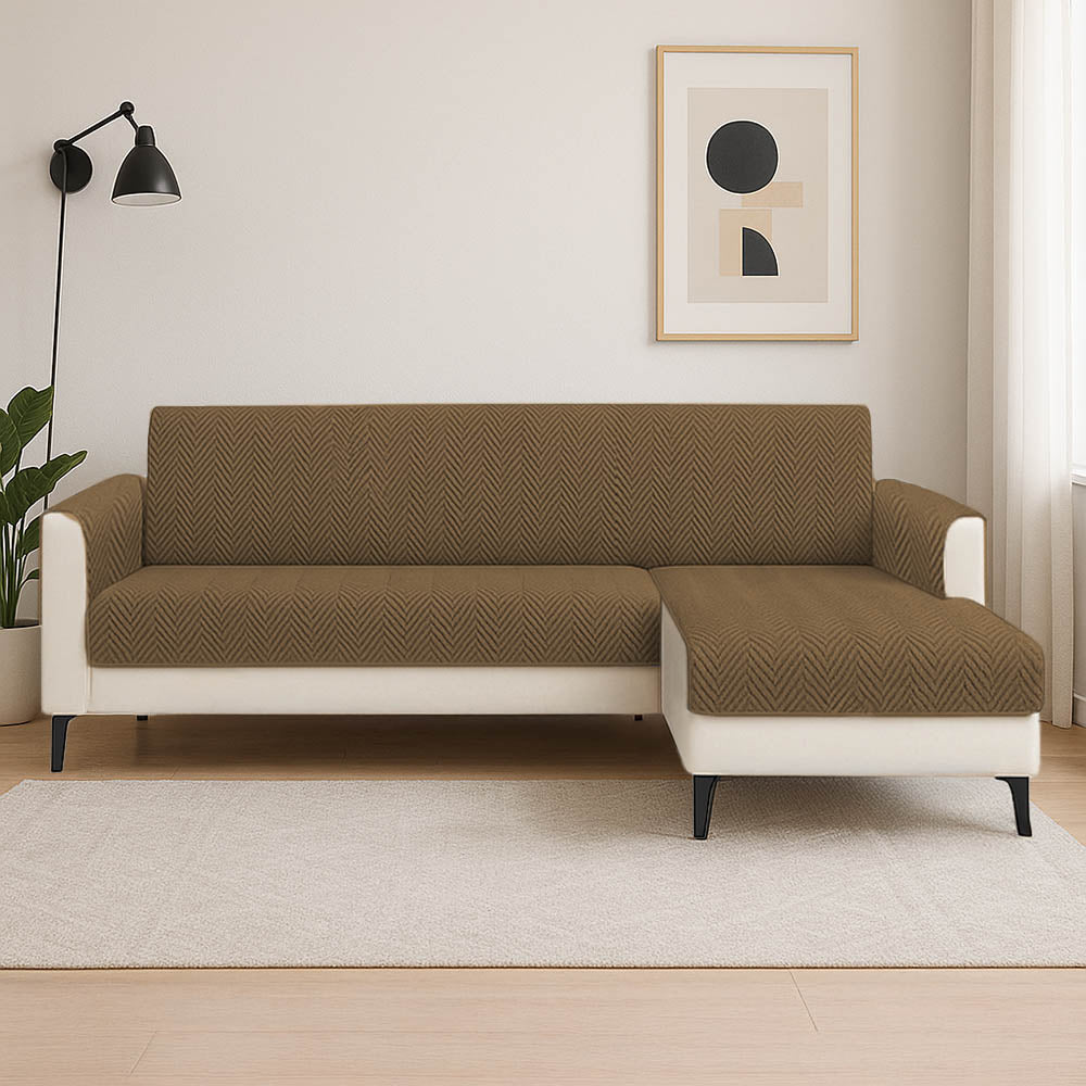 Tyne - Waterproof Chenille Couch Cover, Non-Slip Foam Anchors