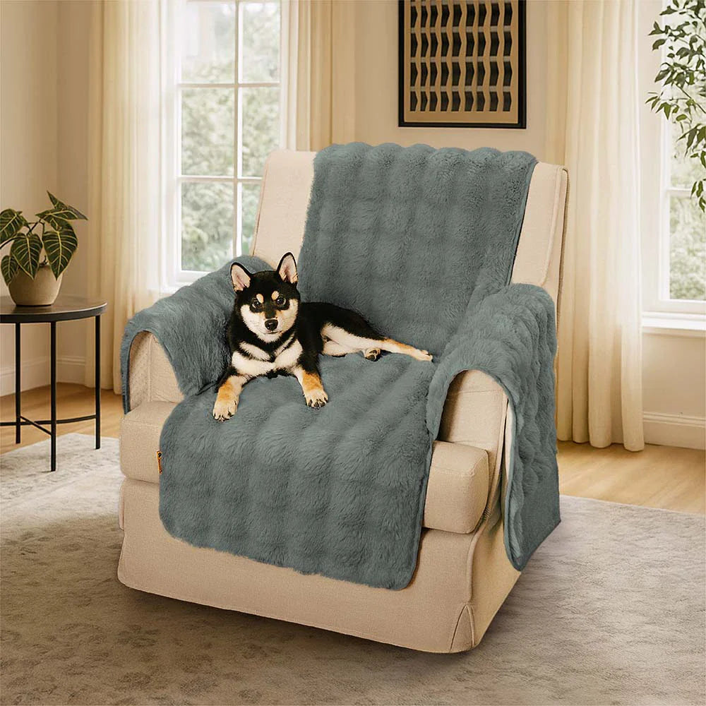 Heath - Waterproof Fluffy Plush Couch Cover for Dogs