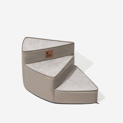 Tamar - Luxe Faux Leather Spiral Pet Stairs, Washable