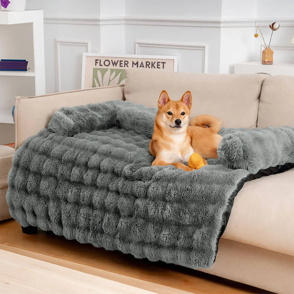 Vesta - Plush Calming Dog Sofa Protector Mat, Machine Washable