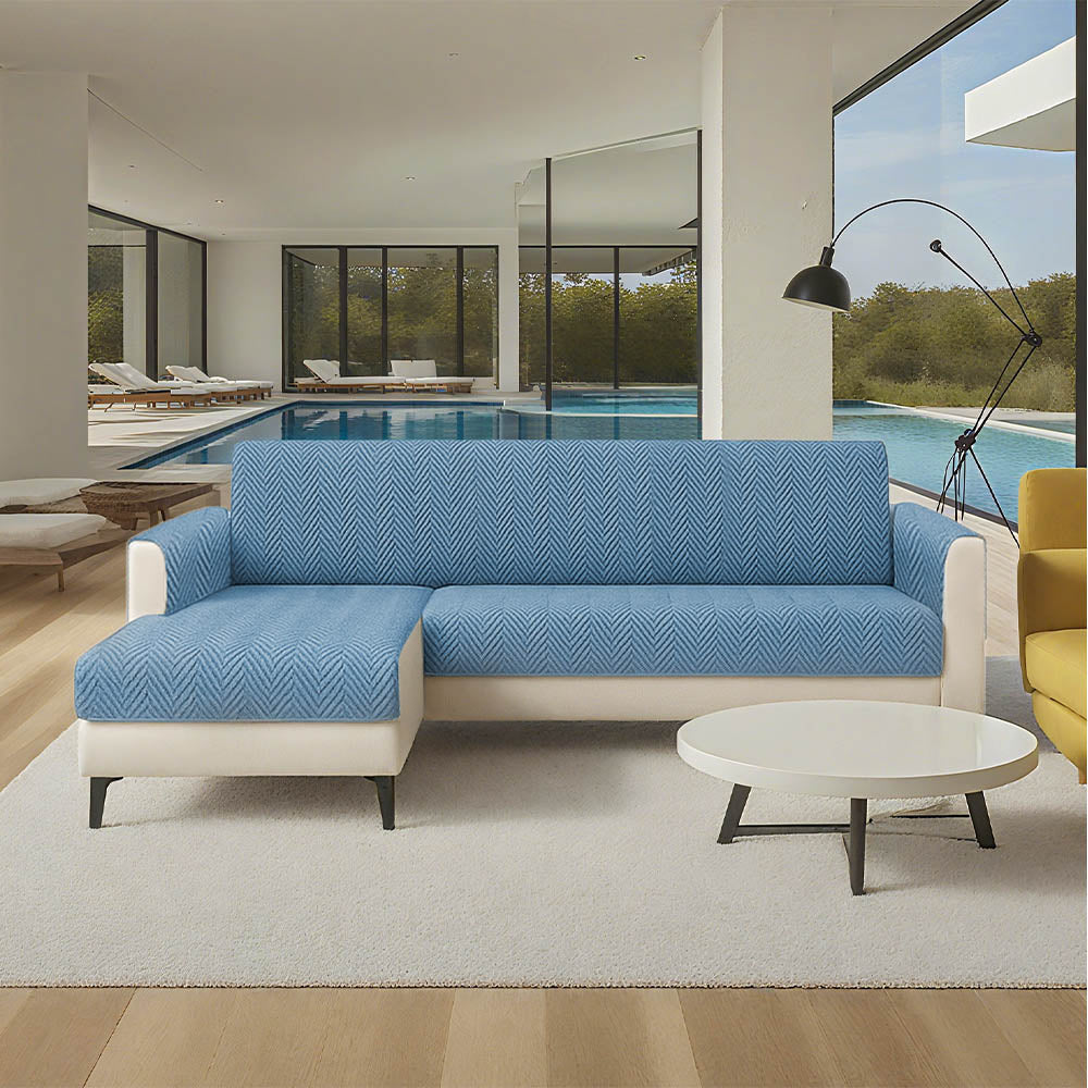 Tyne - Waterproof Chenille Couch Cover, Non-Slip Foam Anchors