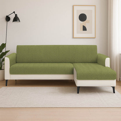 Tyne - Waterproof Chenille Couch Cover, Non-Slip Foam Anchors