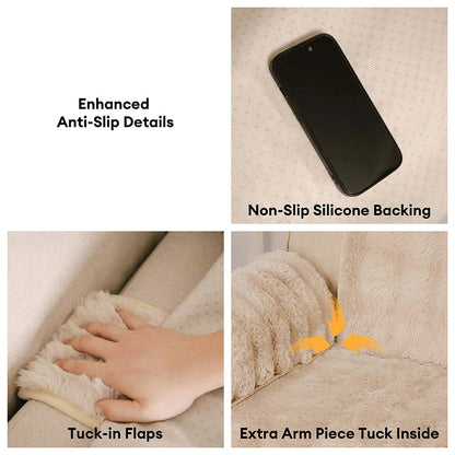 Heath - Waterproof Fluffy Plush Couch Cover for Dogs