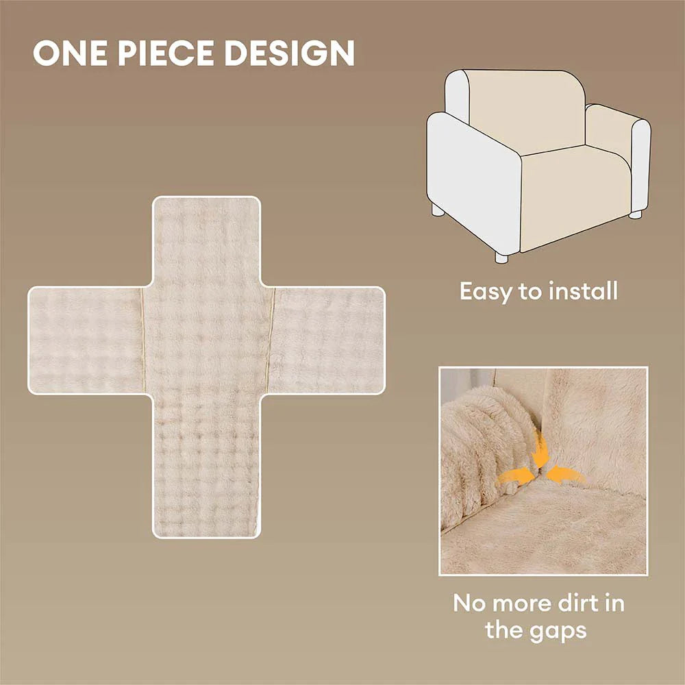 Heath - Waterproof Fluffy Plush Couch Cover for Dogs