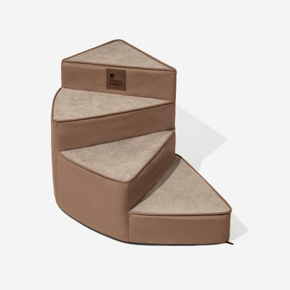 Tamar - Luxe Faux Leather Spiral Pet Stairs, Washable