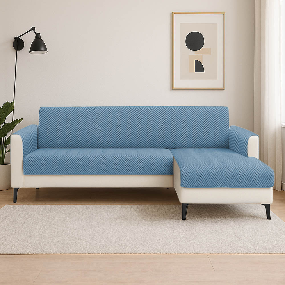 Tyne - Waterproof Chenille Couch Cover, Non-Slip Foam Anchors