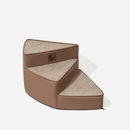 Tamar - Luxe Faux Leather Spiral Pet Stairs, Washable