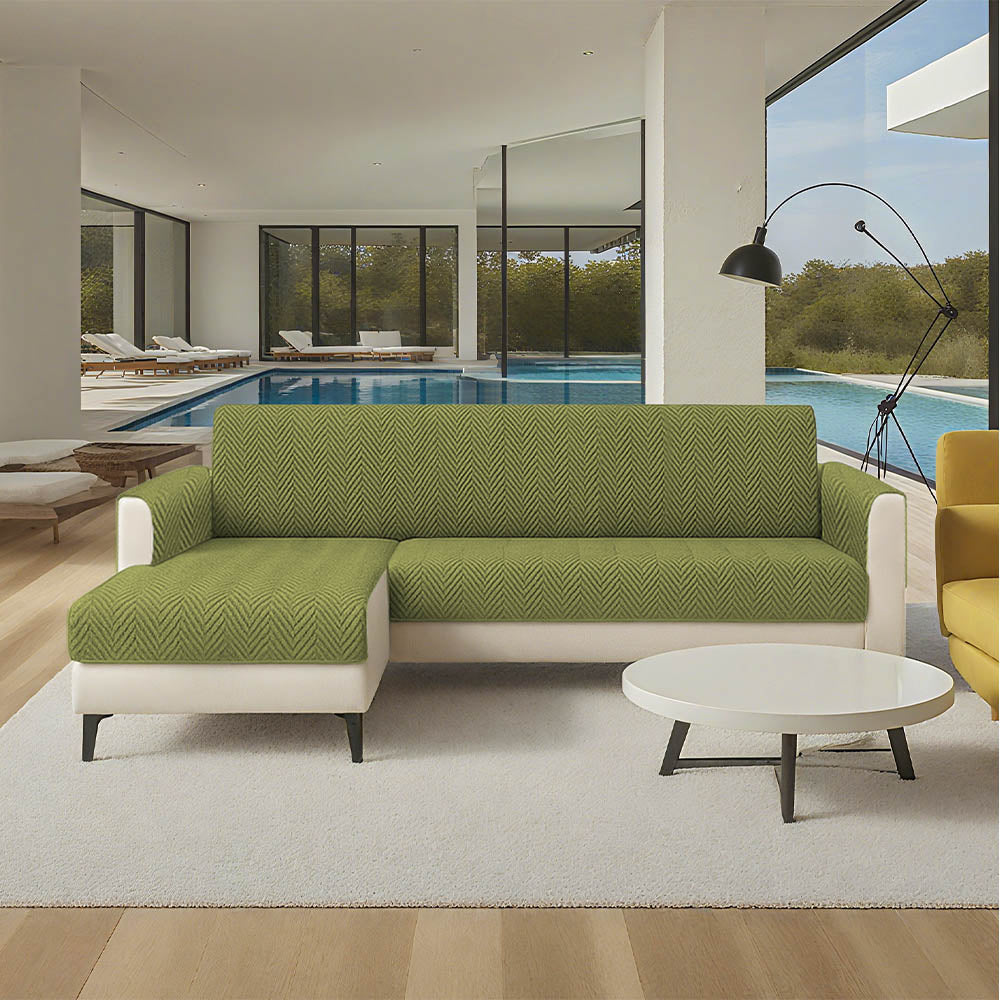 Tyne - Waterproof Chenille Couch Cover, Non-Slip Foam Anchors