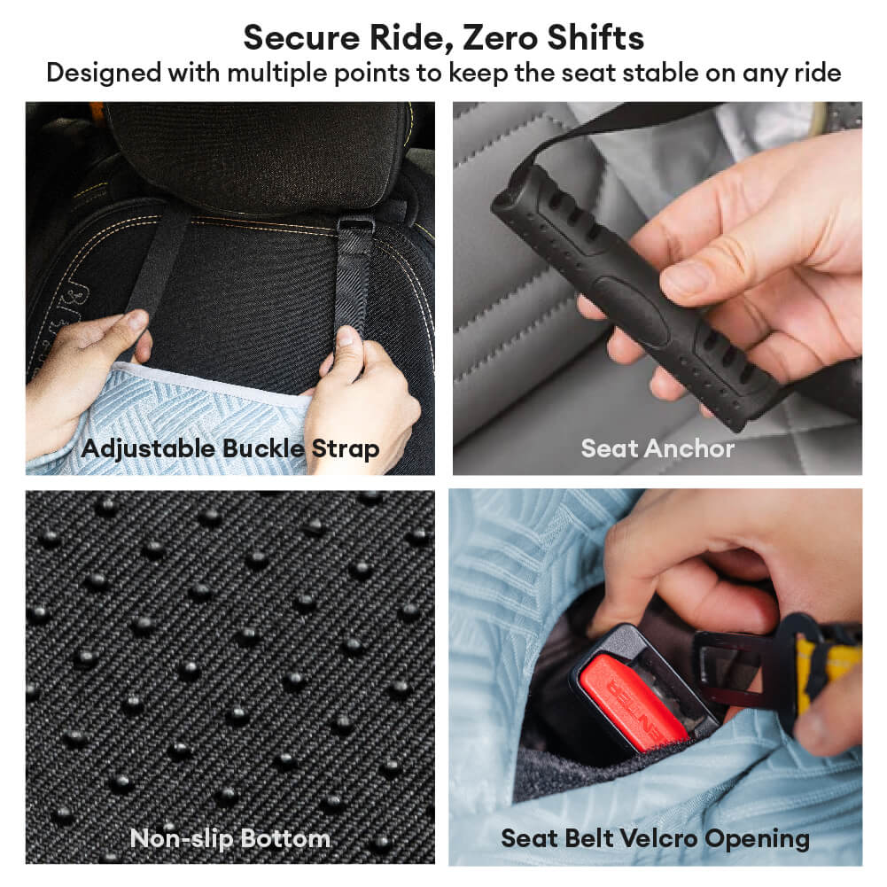 Strath - Cooling Bolster Dog Car Seat Bed with Safety Strap
