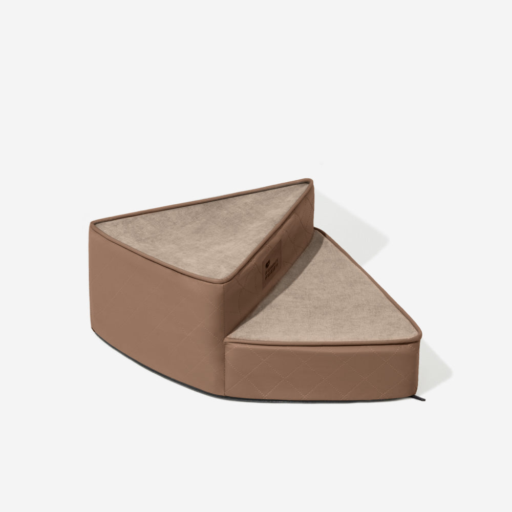 Tamar - Luxe Faux Leather Spiral Pet Stairs, Washable