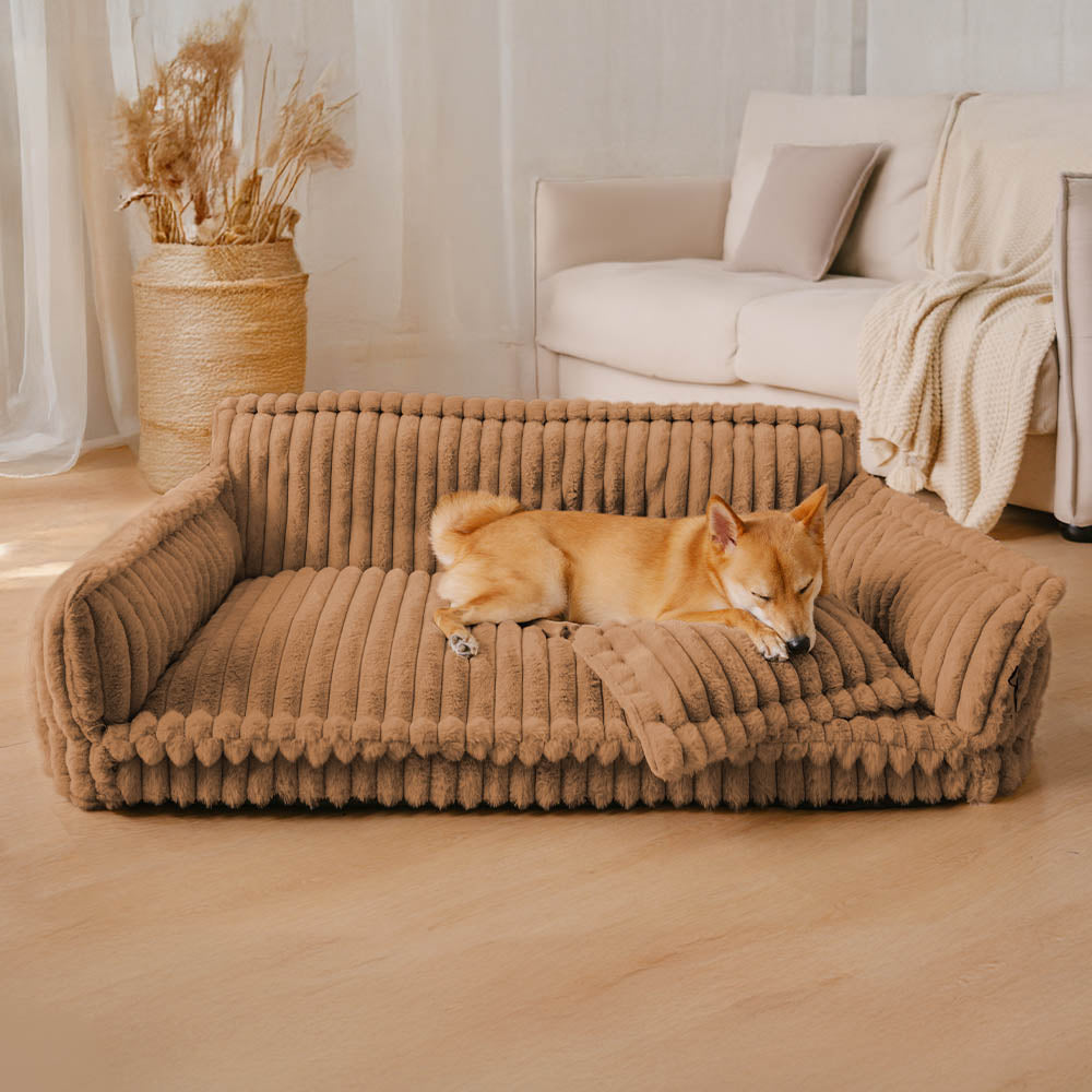 Atlas - Plush Orthopedic Dog Sofa Bed with Bolster and Headrest