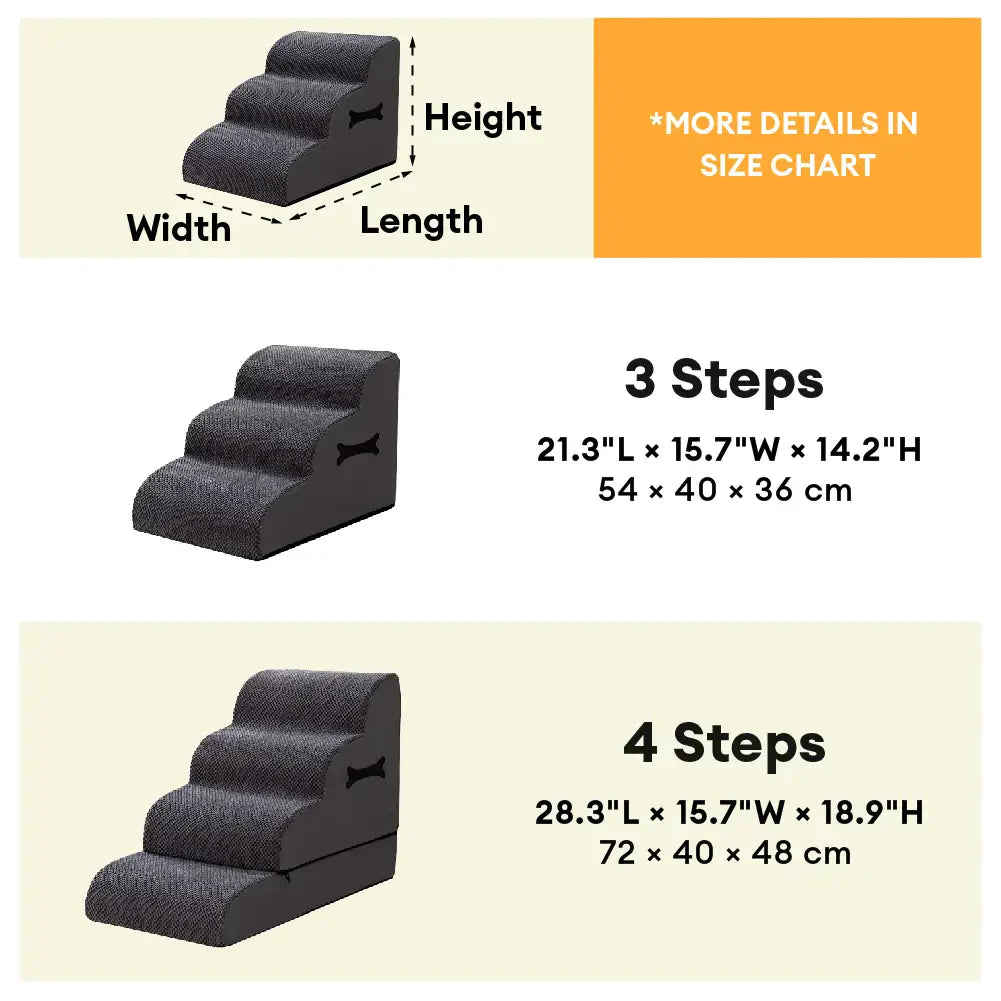 Holt - Adjustable Soft Dog Stairs with Ramp Option, 3 or 4 Step