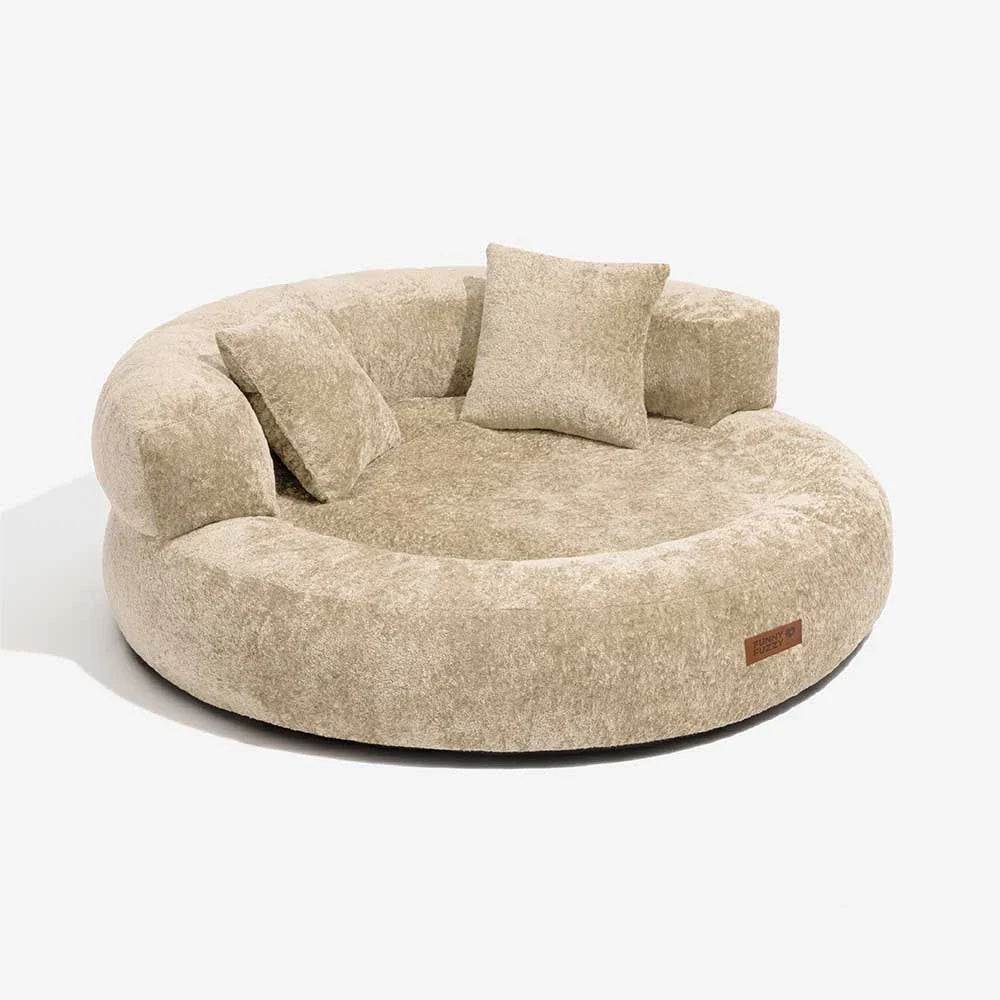 Lark - Diamond Velvet Orthopedic Donut Dog Bed