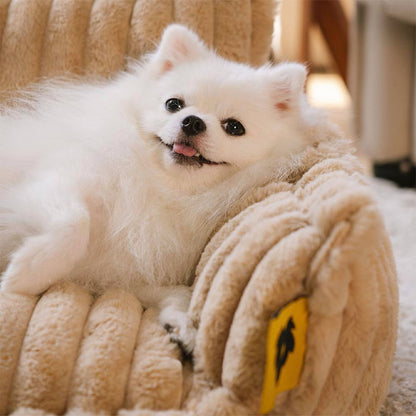 Atlas - Plush Orthopedic Dog Sofa Bed with Bolster and Headrest