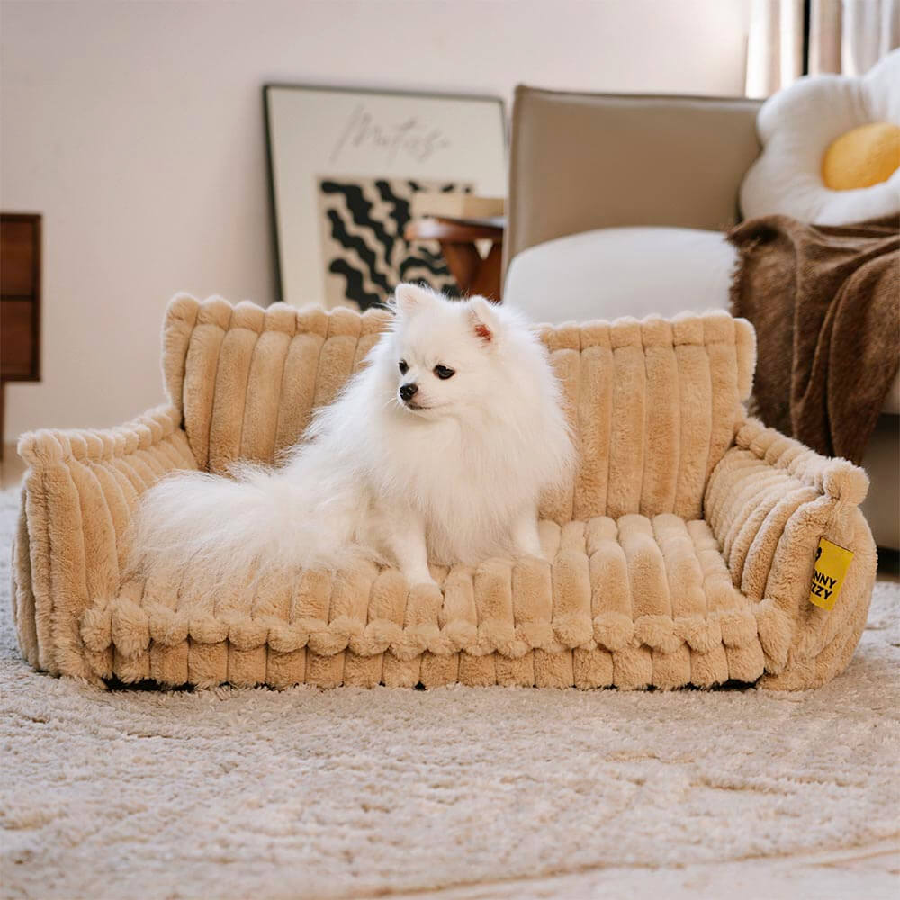Atlas - Plush Orthopedic Dog Sofa Bed with Bolster and Headrest