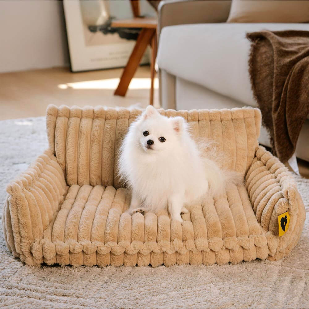 Atlas - Plush Orthopedic Dog Sofa Bed with Bolster and Headrest