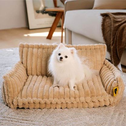 Atlas - Plush Orthopedic Dog Sofa Bed with Bolster and Headrest