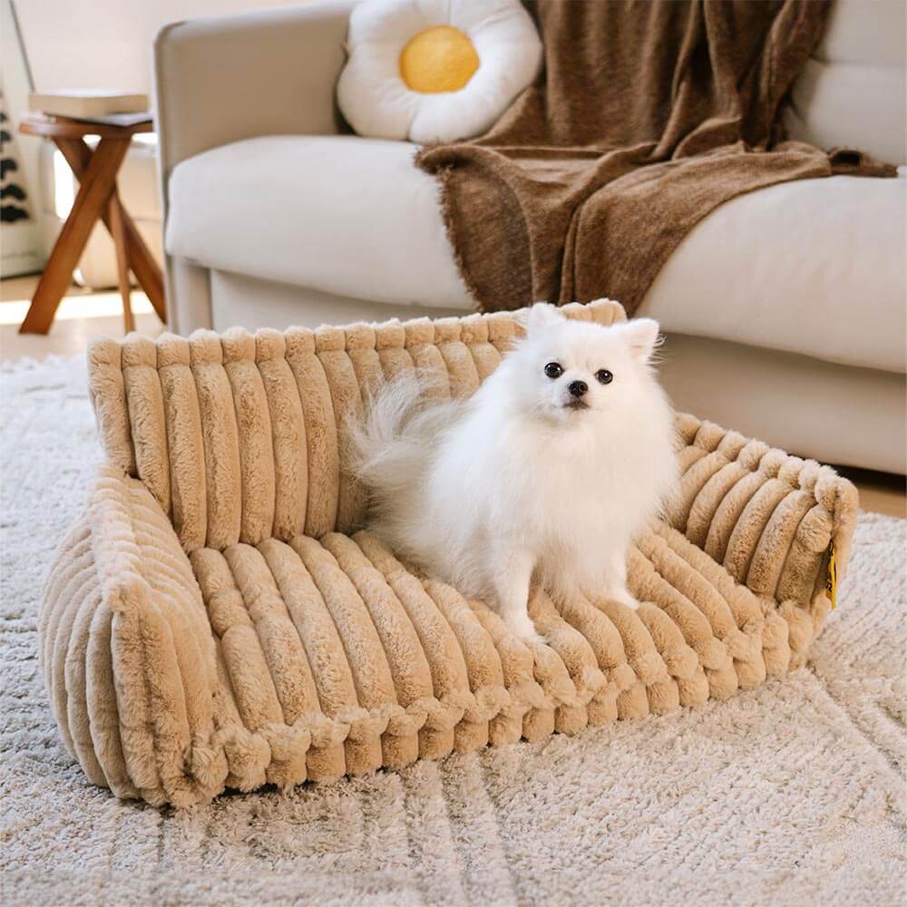 Atlas - Plush Orthopedic Dog Sofa Bed with Bolster and Headrest