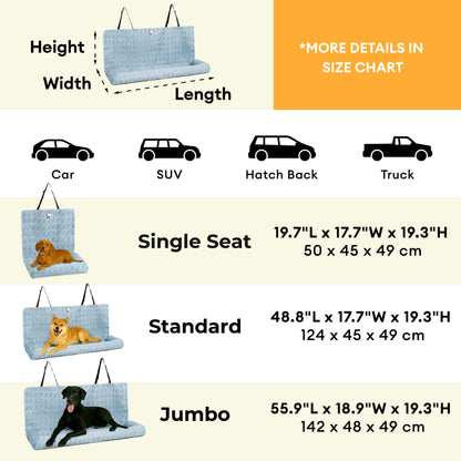 Strath - Cooling Bolster Dog Car Seat Bed with Safety Strap